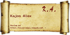 Kajos Alex névjegykártya